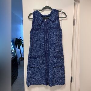 CHANEL Navy Textured Tweed Mini Dress - 38 FR / M / 8 💙 Authentic